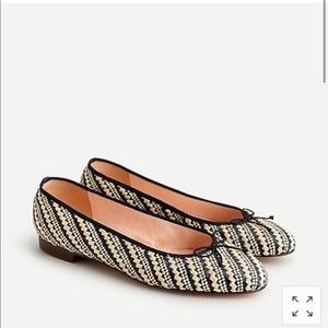 J. Crew Women's Kiki Ballet Flats in Raffia Stripe